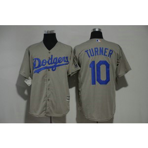 MLB Dodgers 10 Justin Turner Gray New Cool Base Men Jersey MLB Dodgers 10 Justin Turner Gray New Cool Base Men Jersey