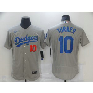 MLB Dodgers 10 Justin Turner Grey Flexbase Men Jersey MLB Dodgers 10 Justin Turner Grey Flexbase Men Jersey