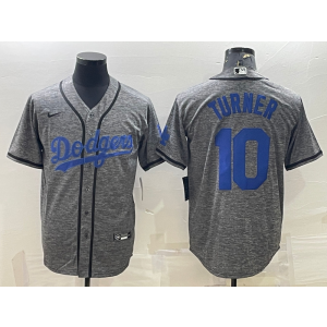 MLB Dodgers 10 Justin Turner Grey Nike Cool Base Men Jersey MLB Dodgers 10 Justin Turner Grey Nike Cool Base Men Jersey