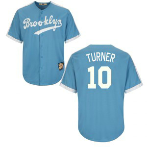 MLB Dodgers 10 Justin Turner Light Blue Cooperstown Throwback Men Jersey MLB Dodgers 10 Justin Turner Light Blue Cooperstown Throwback Men Jersey