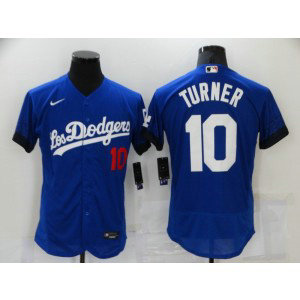 MLB Dodgers 10 Justin Turner Royal 2021 City Connect Flexbase Men Jersey MLB Dodgers 10 Justin Turner Royal 2021 City Connect Flexbase Men Jersey