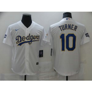 MLB Dodgers 10 Justin Turner White Champion Cool Base Men Jersey MLB Dodgers 10 Justin Turner White Champion Cool Base Men Jersey