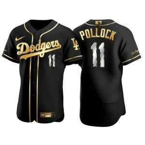 MLB Dodgers 11 A.J. Pollock Black Gold FlexBase Men Jersey MLB Dodgers 11 A.J. Pollock Black Gold FlexBase Men Jersey