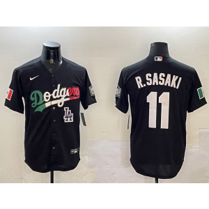 MLB Dodgers 11 R.Sasaki Black Mexico Nike Cool Base Men Jersey MLB Dodgers 11 R.Sasaki Black Mexico Nike Cool Base Men Jersey