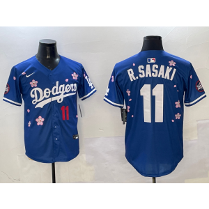 MLB Dodgers 11 R.Sasaki Blue 2025 Tokyo Series Nike Cool Base Men Jersey 1 MLB Dodgers 11 R.Sasaki Blue 2025 Tokyo Series Nike Cool Base Men Jersey 1