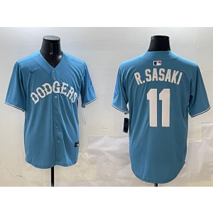 MLB Dodgers 11 R.Sasaki Blue Nike Cool Base Men Jersey MLB Dodgers 11 R.Sasaki Blue Nike Cool Base Men Jersey