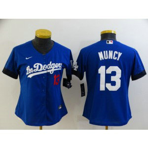 MLB Dodgers 13 Max Muncy Blue 2021 City Connect Cool Base Women Jersey MLB Dodgers 13 Max Muncy Blue 2021 City Connect Cool Base Women Jersey