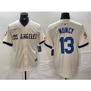 MLB Dodgers 13 Max Muncy Cream Nike Cool Base Men Jersey MLB Dodgers 13 Max Muncy Cream Nike Cool Base Men Jersey