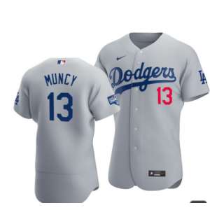 MLB Dodgers 13 Max Muncy Grey 2020 World Series Champions Flexbase Men Jersey MLB Dodgers 13 Max Muncy Grey 2020 World Series Champions Flexbase Men Jersey