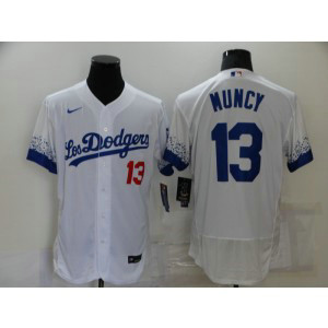 MLB Dodgers 13 Max Muncy White 2021 City Connect Flexbase Men Jersey MLB Dodgers 13 Max Muncy White 2021 City Connect Flexbase Men Jersey
