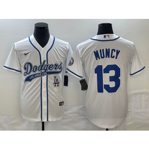 MLB Dodgers 13 Max Muncy White Baseball Logo Nike Cool Base Men Jersey MLB Dodgers 13 Max Muncy White Baseball Logo Nike Cool Base Men Jersey