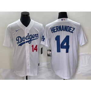 MLB Dodgers 14 Enrique Hernandez White Nike Cool Base Men Jersey MLB Dodgers 14 Enrique Hernandez White Nike Cool Base Men Jersey