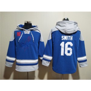 MLB Dodgers 16 Will Smith Blue Ageless Must-Have Lace-Up Pullover Hoodie MLB Dodgers 16 Will Smith Blue Ageless Must-Have Lace-Up Pullover Hoodie