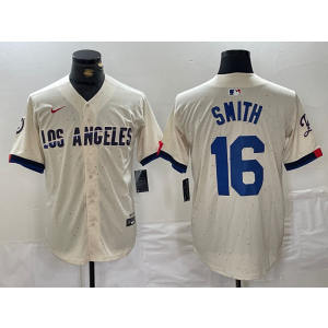 MLB Dodgers 16 Will Smith Cream Nike Cool Base Men Jersey MLB Dodgers 16 Will Smith Cream Nike Cool Base Men Jersey