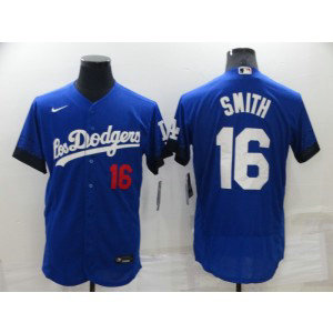MLB Dodgers 16 Will Smith Royal 2021 City Connect Flexbase Men Jersey MLB Dodgers 16 Will Smith Royal 2021 City Connect Flexbase Men Jersey