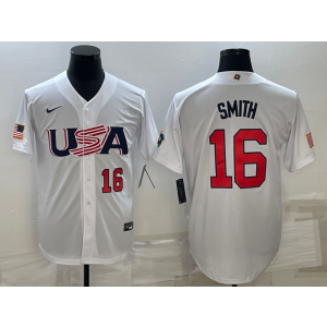 MLB Dodgers 16 Will Smith White 2023 World Series Cool Base Men Jersey MLB Dodgers 16 Will Smith White 2023 World Series Cool Base Men Jersey