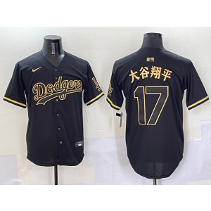 MLB Dodgers 17 大谷翔平 Black Gold Nike Cool Base Men Jersey MLB Dodgers 17 大谷翔平 Black Gold Nike Cool Base Men Jersey
