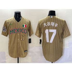 MLB Dodgers 17 大谷翔平 Cream Mexico Nike Cool Base Men Jersey MLB Dodgers 17 大谷翔平 Cream Mexico Nike Cool Base Men Jersey