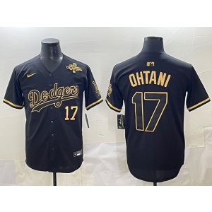MLB Dodgers 17 Ohtain Black Gold 2025 World Series Champion Nike Cool Base Men Jersey MLB Dodgers 17 Ohtain Black Gold 2025 World Series Champion Nike Cool Base Men Jersey