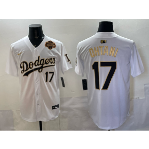 MLB Dodgers 17 Ohtani White Gold 2025 World Series Champion Nike Cool Base Men Jersey MLB Dodgers 17 Ohtani White Gold 2025 World Series Champion Nike Cool Base Men Jersey