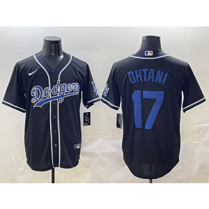 MLB Dodgers 17 Shohei Ohtani Black Blue Nike Cool Base Men Jersey MLB Dodgers 17 Shohei Ohtani Black Blue Nike Cool Base Men Jersey