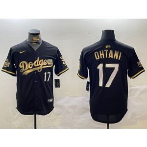 MLB Dodgers 17 Shohei Ohtani Black Gold 2024 World Series Nike Cool Base Men Jersey MLB Dodgers 17 Shohei Ohtani Black Gold 2024 World Series Nike Cool Base Men Jersey