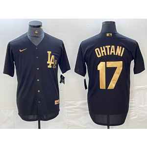 MLB Dodgers 17 Shohei Ohtani Black Gold Nike Cool Base Men Jersey MLB Dodgers 17 Shohei Ohtani Black Gold Nike Cool Base Men Jersey