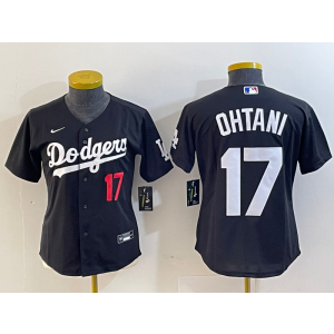 MLB Dodgers 17 Shohei Ohtani Black Nike Cool Base Women Jersey MLB Dodgers 17 Shohei Ohtani Black Nike Cool Base Women Jersey