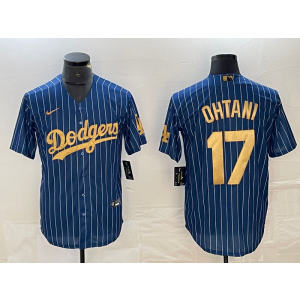 MLB Dodgers 17 Shohei Ohtani Blue Gold Nike Cool Base Men Jersey MLB Dodgers 17 Shohei Ohtani Blue Gold Nike Cool Base Men Jersey