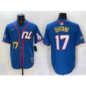 MLB Dodgers 17 Shohei Ohtani Blue National League 2025 All Star Nike Cool Base Men Jersey MLB Dodgers 17 Shohei Ohtani Blue National League 2025 All Star Nike Cool Base Men Jersey