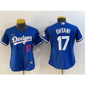 MLB Dodgers 17 Shohei Ohtani Blue Nike Cool Base Women Jersey MLB Dodgers 17 Shohei Ohtani Blue Nike Cool Base Women Jersey