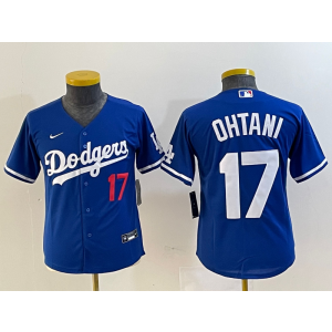 MLB Dodgers 17 Shohei Ohtani Blue Nike Cool Base Youth Jersey MLB Dodgers 17 Shohei Ohtani Blue Nike Cool Base Youth Jersey