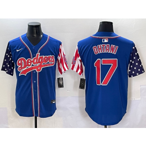MLB Dodgers 17 Shohei Ohtani Blue USA Flag Nike Cool Base Men Jersey MLB Dodgers 17 Shohei Ohtani Blue USA Flag Nike Cool Base Men Jersey