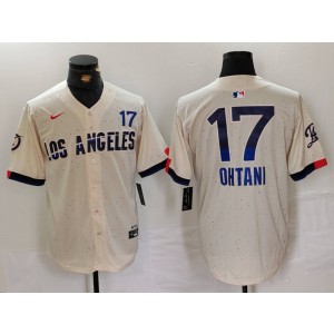 MLB Dodgers 17 Shohei Ohtani Cream 2024 City Connect Nike Cool Base Men Jersey MLB Dodgers 17 Shohei Ohtani Cream 2024 City Connect Nike Cool Base Men Jersey