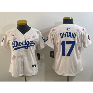 MLB Dodgers 17 Shohei Ohtani Cream 2025 Tokyo Series Nike Cool Base Women Jersey MLB Dodgers 17 Shohei Ohtani Cream 2025 Tokyo Series Nike Cool Base Women Jersey