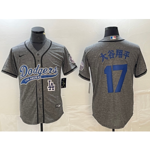 MLB Dodgers 17 Shohei Ohtani Grey Baseball Nike Cool Base Men Jersey MLB Dodgers 17 Shohei Ohtani Grey Baseball Nike Cool Base Men Jersey