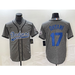 MLB Dodgers 17 Shohei Ohtani Grey Baseball Nike Cool Base Men Jersey MLB Dodgers 17 Shohei Ohtani Grey Baseball Nike Cool Base Men Jersey