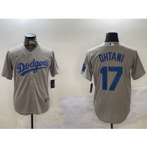 MLB Dodgers 17 Shohei Ohtani Grey Nike Cool Base Men Jersey MLB Dodgers 17 Shohei Ohtani Grey Nike Cool Base Men Jersey
