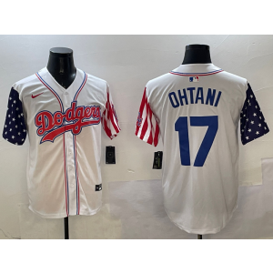 MLB Dodgers 17 Shohei Ohtani USA Flag White Nike Cool Base Men Jersey MLB Dodgers 17 Shohei Ohtani USA Flag White Nike Cool Base Men Jersey