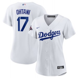 MLB Dodgers 17 Shohei Ohtani White 2024 World Series Champions Women Jersey(Run Small) MLB Dodgers 17 Shohei Ohtani White 2024 World Series Champions Women Jersey(Run Small)
