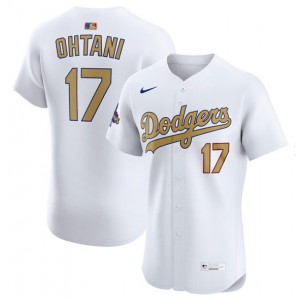 MLB Dodgers 17 Shohei Ohtani White 2025 Gold Collection Nike Flexbase Men Jersey MLB Dodgers 17 Shohei Ohtani White 2025 Gold Collection Nike Flexbase Men Jersey