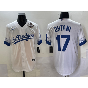MLB Dodgers 17 Shohei Ohtani White 2025 World Series Nike Cool Base Men Jersey MLB Dodgers 17 Shohei Ohtani White 2025 World Series Nike Cool Base Men Jersey