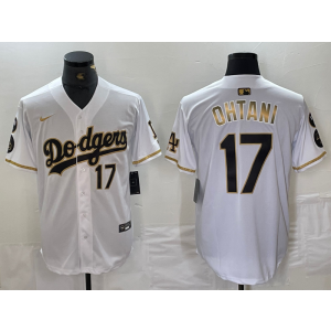 MLB Dodgers 17 Shohei Ohtani White Gold Nike Cool Base Men Jersey MLB Dodgers 17 Shohei Ohtani White Gold Nike Cool Base Men Jersey