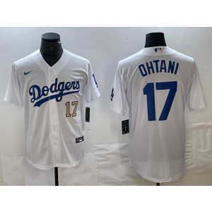 MLB Dodgers 17 Shohei Ohtani White Gold Nike Cool Base Men Jersey MLB Dodgers 17 Shohei Ohtani White Gold Nike Cool Base Men Jersey