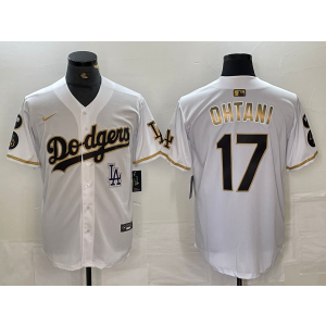 MLB Dodgers 17 Shohei Ohtani White Gold Nike Cool Base Men Jersey MLB Dodgers 17 Shohei Ohtani White Gold Nike Cool Base Men Jersey
