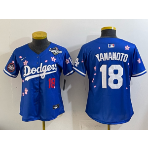 MLB Dodgers 18 Yoshinobu Yamamoto Blue Toyko 2025 World Series Nike Cool Base Women Jersey MLB Dodgers 18 Yoshinobu Yamamoto Blue Toyko 2025 World Series Nike Cool Base Women Jersey