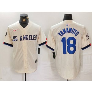 MLB Dodgers 18 Yoshinobu Yamamoto Cream 2024 City Connect Nike Cool Base Men Jersey MLB Dodgers 18 Yoshinobu Yamamoto Cream 2024 City Connect Nike Cool Base Men Jersey