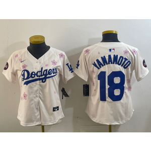 MLB Dodgers 18 Yoshinobu Yamamoto Cream 2025 Tokyo Series Nike Cool Base Women Jersey MLB Dodgers 18 Yoshinobu Yamamoto Cream 2025 Tokyo Series Nike Cool Base Women Jersey
