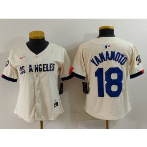 MLB Dodgers 18 Yoshinobu Yamamoto Cream Nike Cool Base Youth Jersey MLB Dodgers 18 Yoshinobu Yamamoto Cream Nike Cool Base Youth Jersey