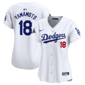 MLB Dodgers 18 Yoshinobu Yamamoto White 2024 World Series Champions Cool Base Women Jersey(Run Small) MLB Dodgers 18 Yoshinobu Yamamoto White 2024 World Series Champions Cool Base Women Jersey(Run Small)